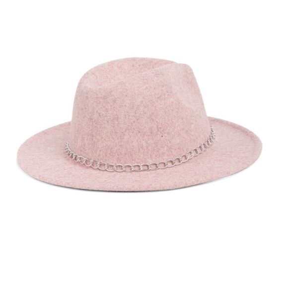 NWT VINCE CAMUTO DELICATE CHAIN FELT PANAMA HAT IN COLOR BLUSH WOMENS - Picture 2 of 2